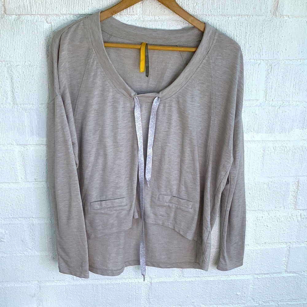 Lole Athletic Lounge Comfy Oversized Tan Long Sleeve Shirt sz XS